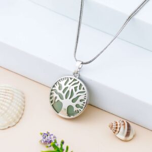 Crystal Tree of Life Pendant Simple White crystal Mineral Jewellery for Men Women Pendulum Necklace Family Tree Necklace Tree of Life Gemstone Blue Onis